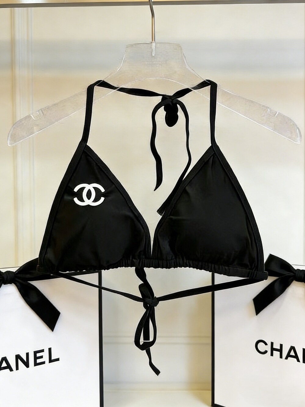 Classic CC Logo Halter Bikini Swimwear - Picture 3 of 6